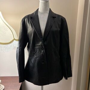 Vintage Pelle Studio Wilson’s Elegant Black Women's Leather Jacket Size L